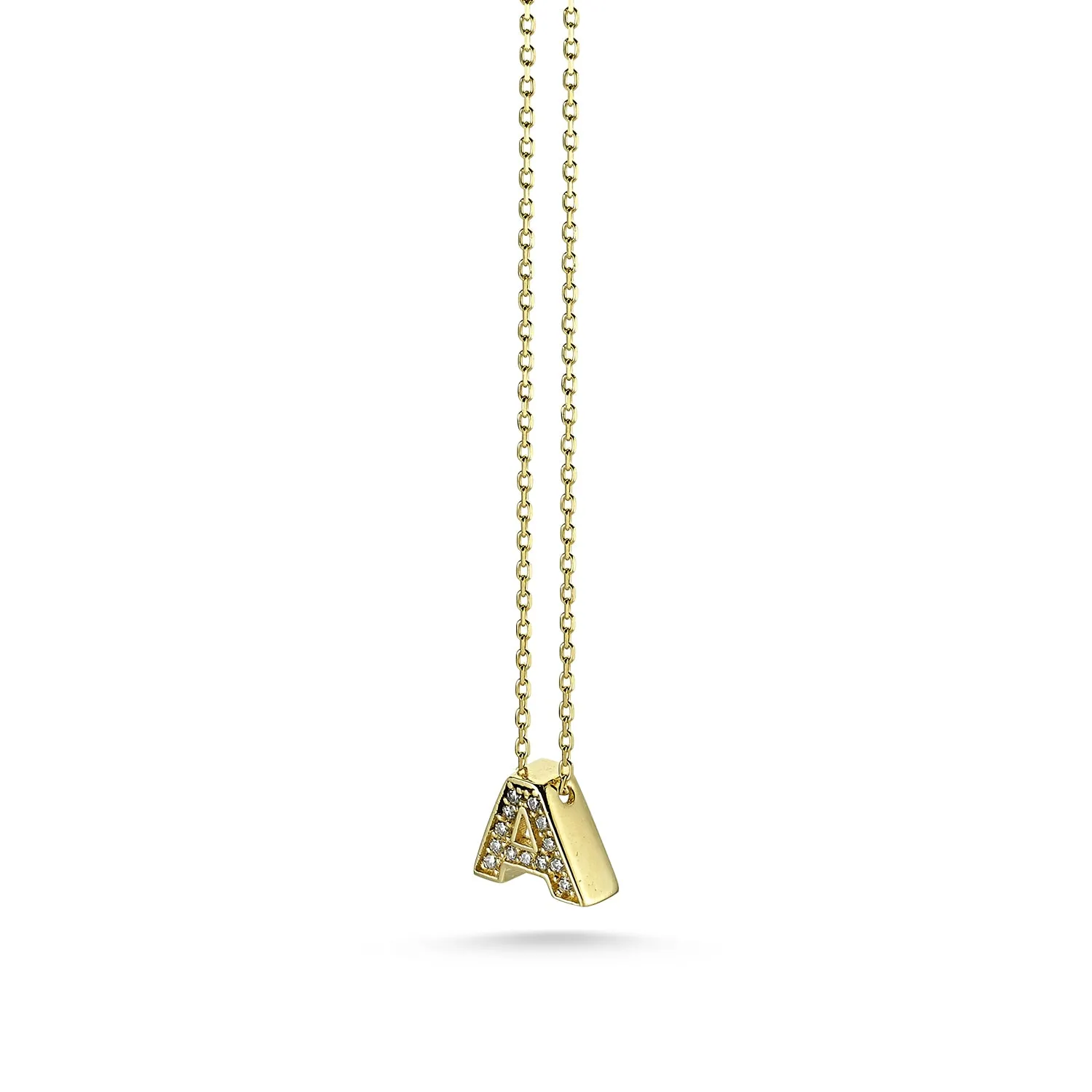 YELLOW GOLD SMALL INITIAL NECKLACE