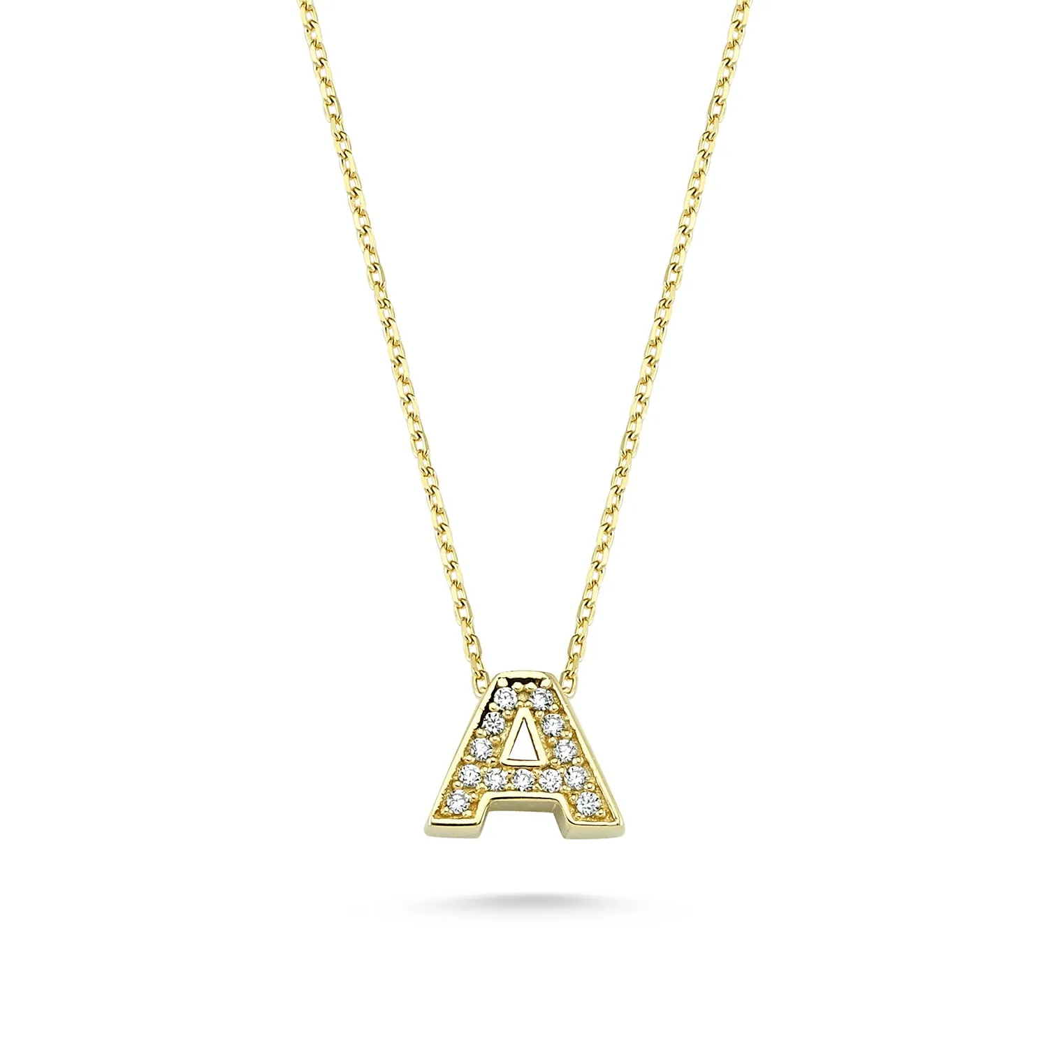 YELLOW GOLD SMALL INITIAL NECKLACE