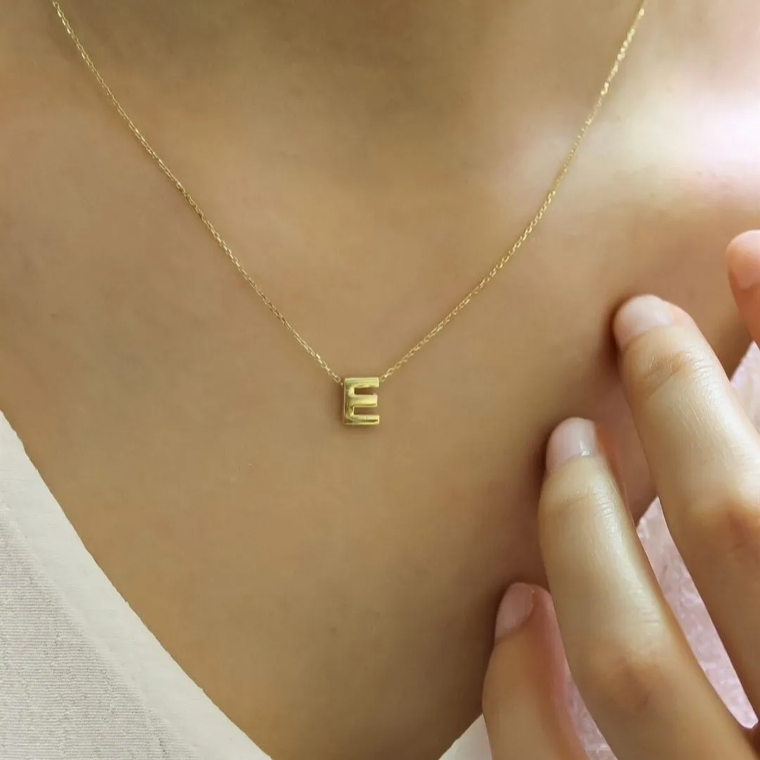 YELLOW GOLD SMALL INITIAL NECKLACE