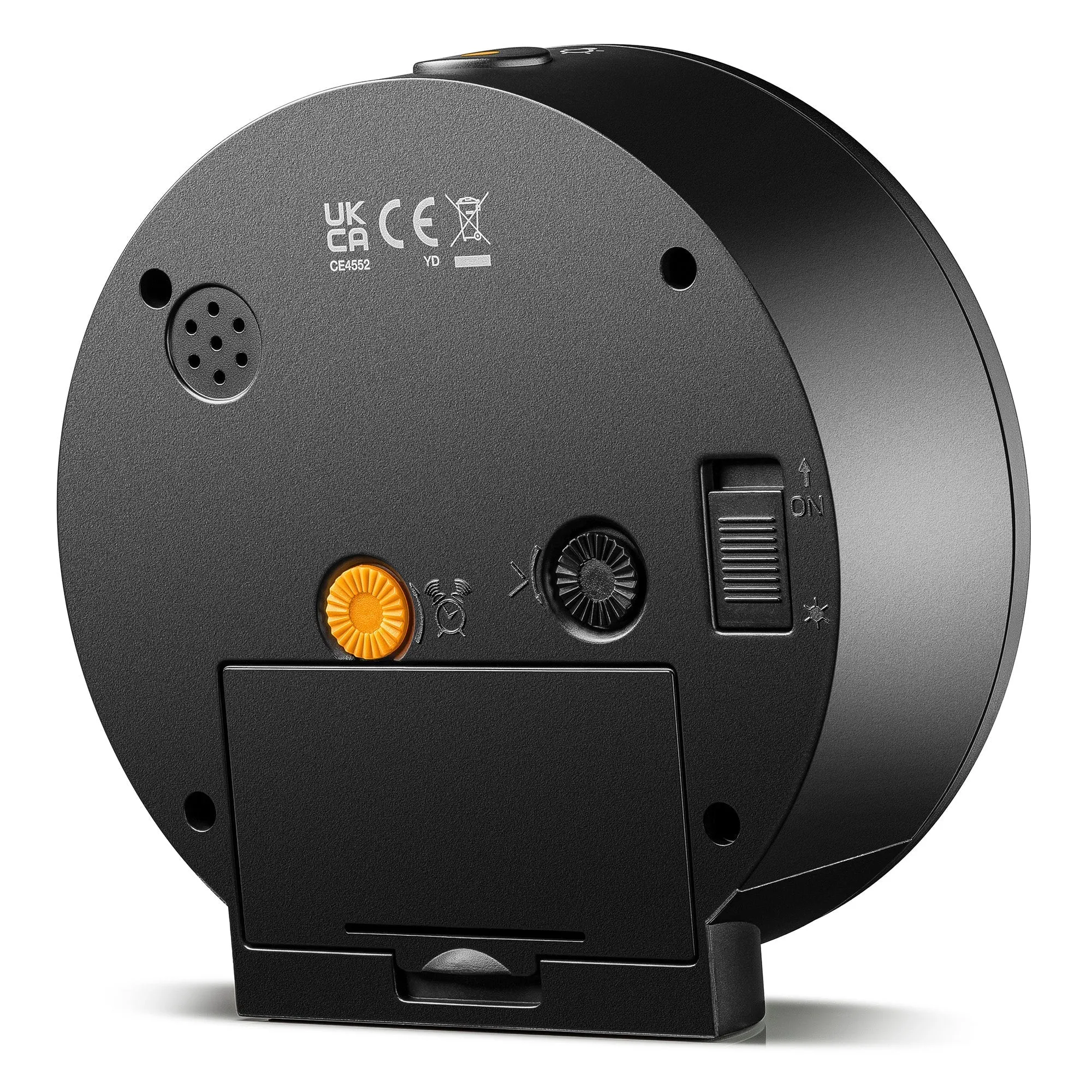 ZEON Round Analogue Alarm Clock with Light and Snooze Function, Silent Non-Tick Bedside Battery Powered Alarm Clock in Black & White, CE4552