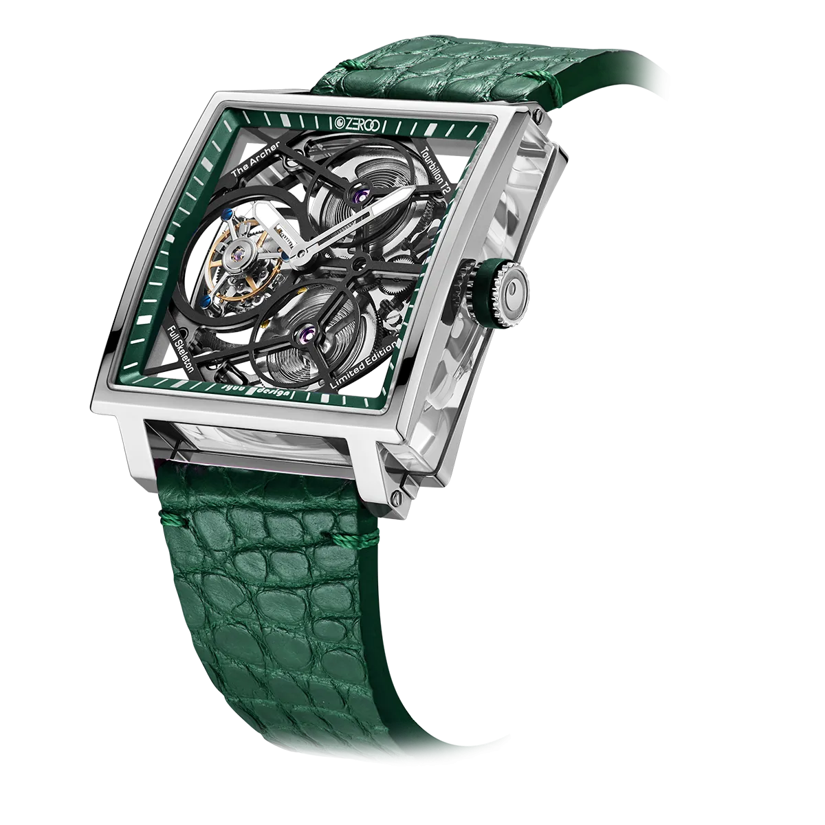 ZEROO T1 THE ARCHER FULL SKELETON TOURBILLONMANUAL TOURBILLON WATCH FOR GENTS - ZT002SGR