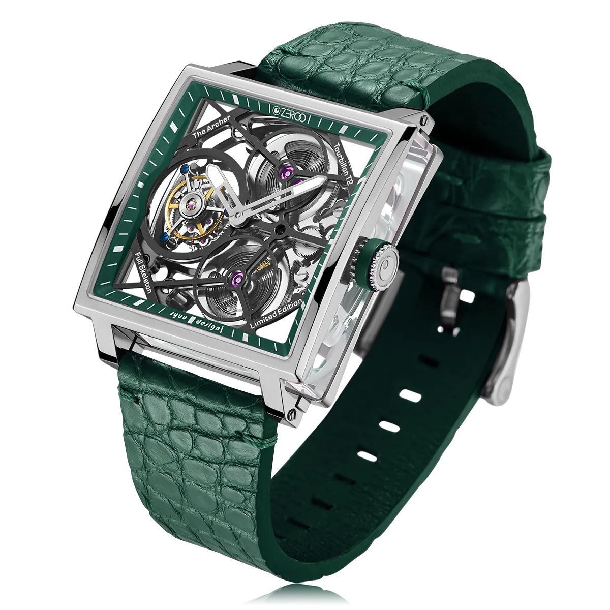 ZEROO T1 THE ARCHER FULL SKELETON TOURBILLONMANUAL TOURBILLON WATCH FOR GENTS - ZT002SGR