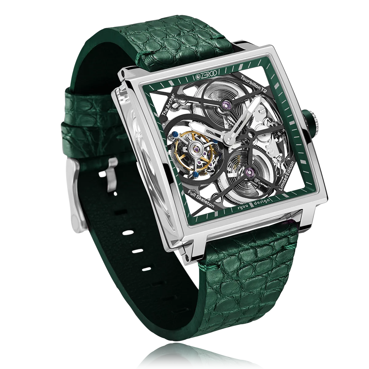 ZEROO T1 THE ARCHER FULL SKELETON TOURBILLONMANUAL TOURBILLON WATCH FOR GENTS - ZT002SGR