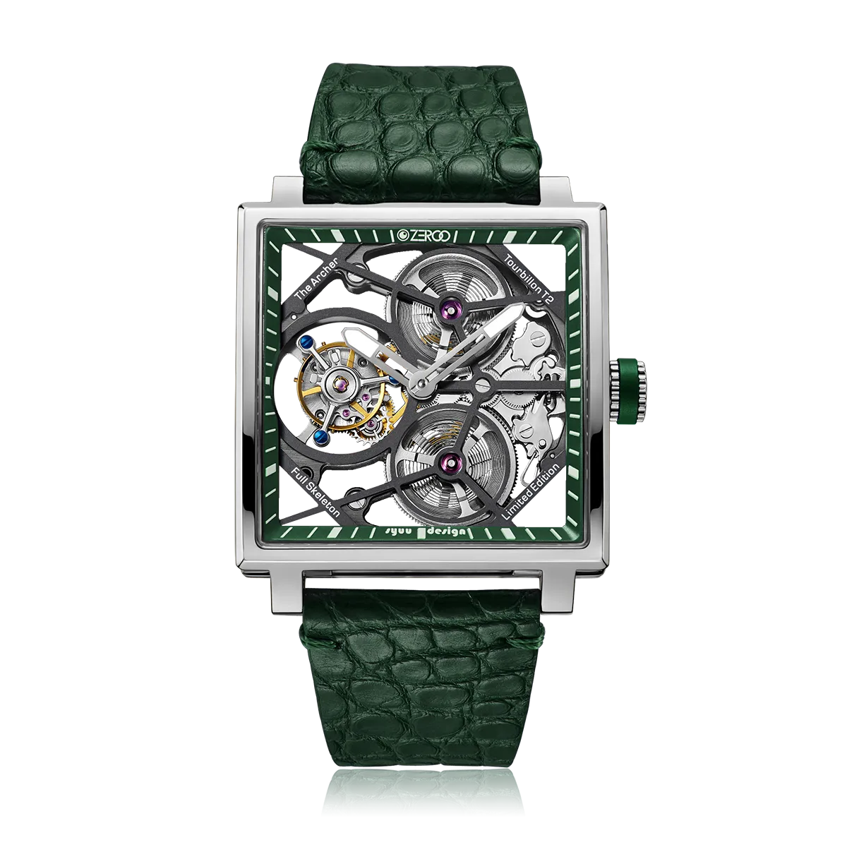 ZEROO T1 THE ARCHER FULL SKELETON TOURBILLONMANUAL TOURBILLON WATCH FOR GENTS - ZT002SGR