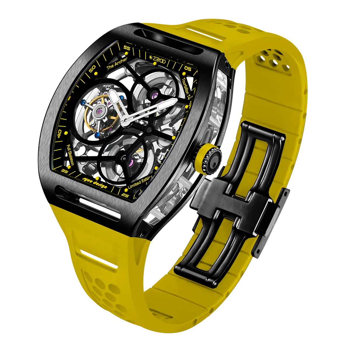 ZEROO T4 THE ARCHER FULL SKELETON TOURBILLONMANUAL TOURBILLON WATCH FOR GENTS - ZT004BYW