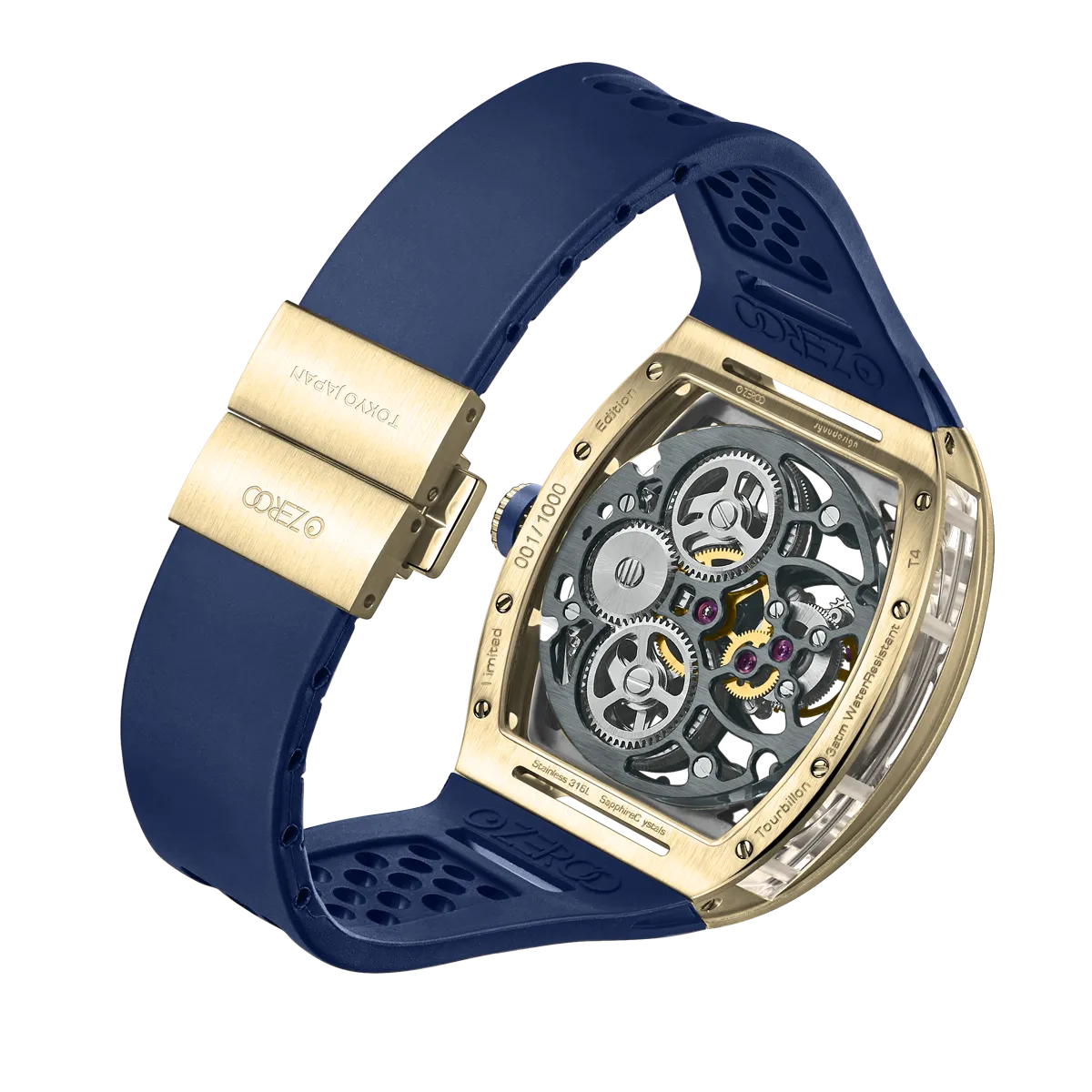 ZEROO T4 THE ARCHER FULL SKELETON TOURBILLONMANUAL TOURBILLON WATCH FOR GENTS - ZT004GBL