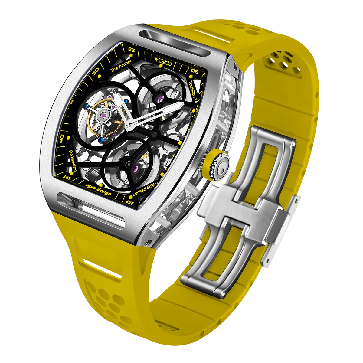 ZEROO T4 THE ARCHER FULL SKELETON TOURBILLONMANUAL TOURBILLON WATCH FOR GENTS - ZT004SYW